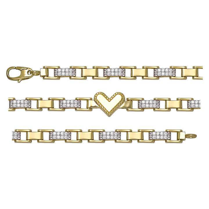 Solid gold mariner bracelet, 9.30 g — shown in three rows across the frame.