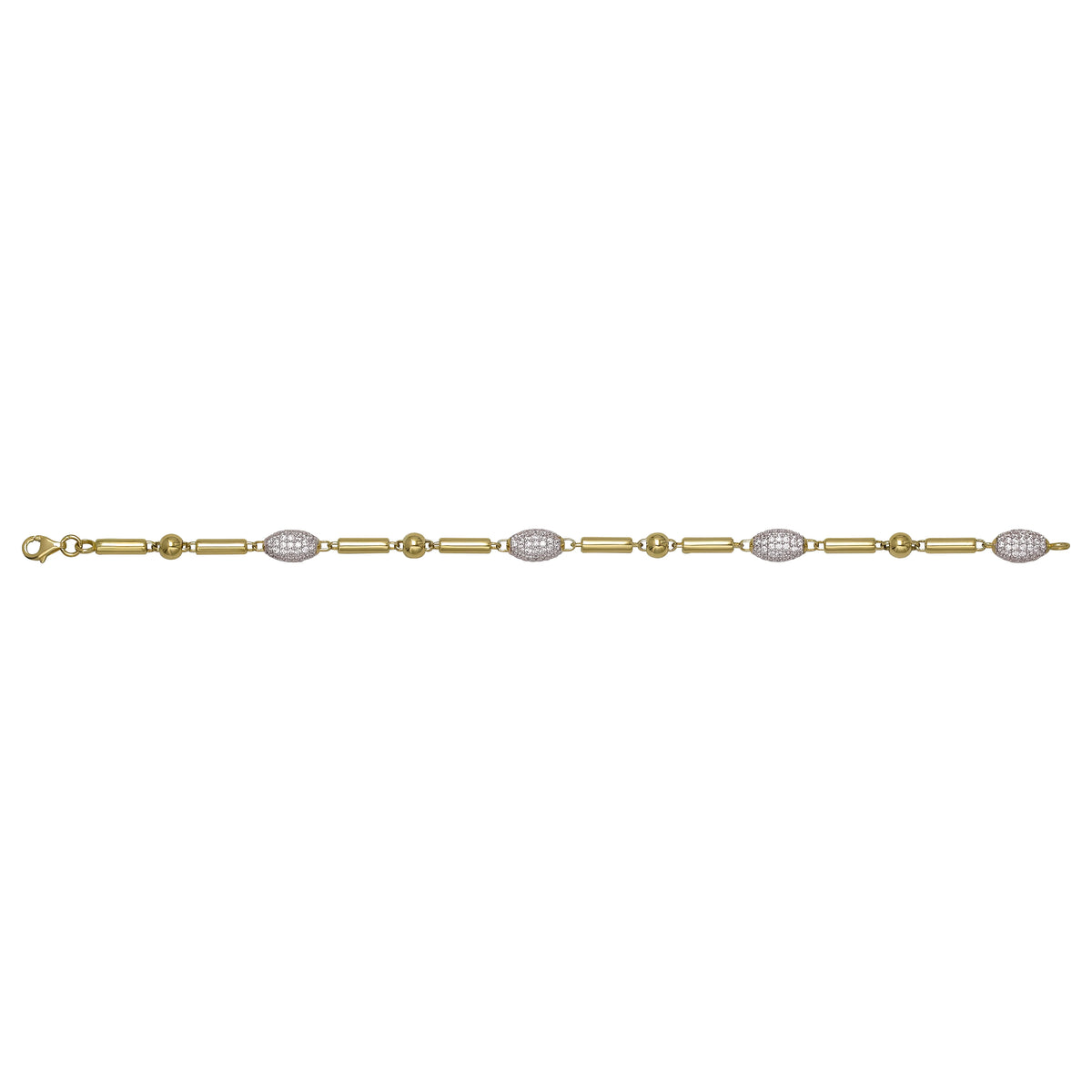 Solid gold bead bracelet, 7.10 g — shown square on a plain background.