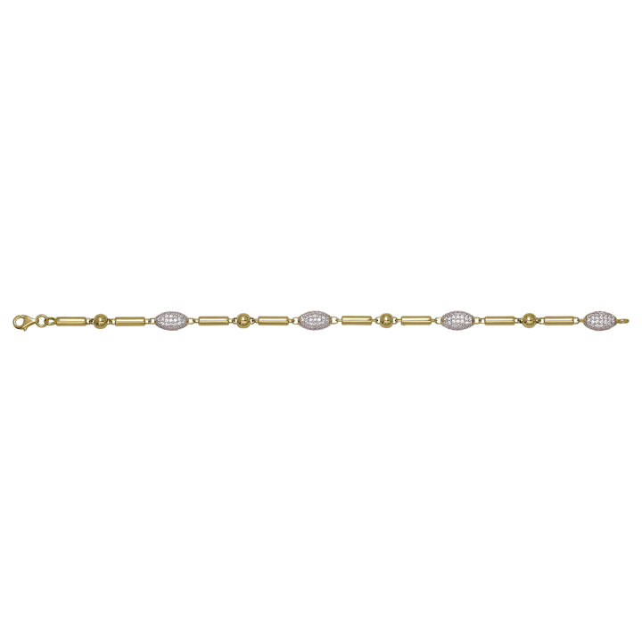 Solid gold bead bracelet, 7.10 g — shown square on a plain background.