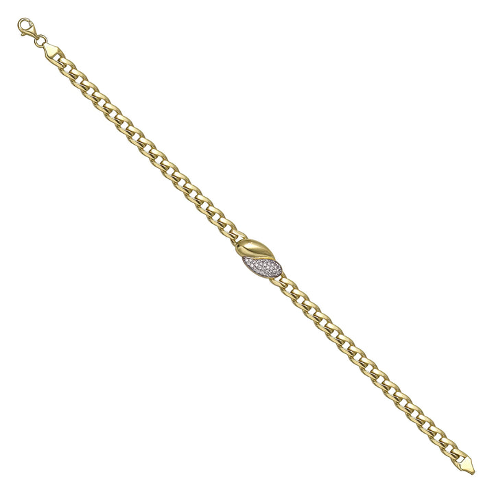 Solid gold curb bracelet, 5.25 g — shown at an angle across the frame.