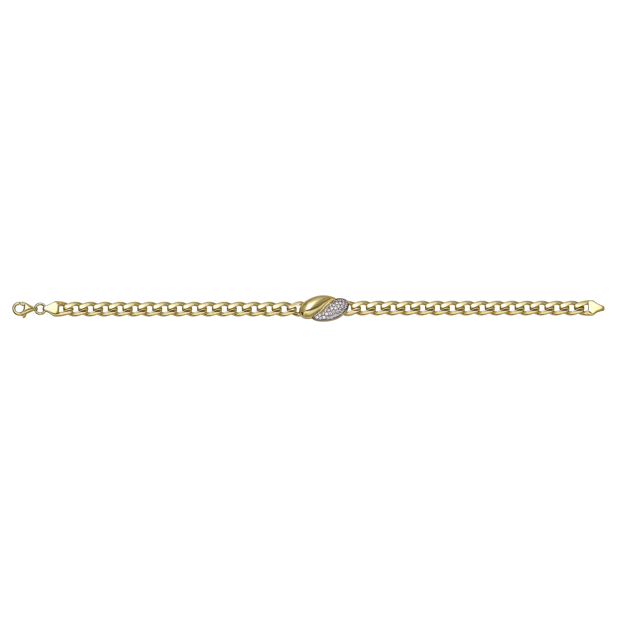 Solid gold curb bracelet, 5.25 g — shown square on a plain background.