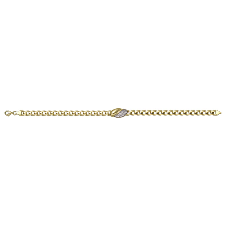 Solid gold curb bracelet, 5.25 g — shown square on a plain background.