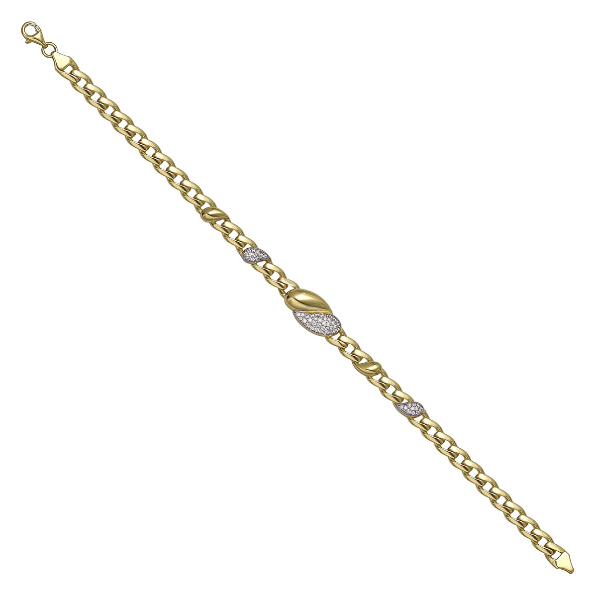 Solid gold curb bracelet, 6.05 g — shown at an angle across the frame.