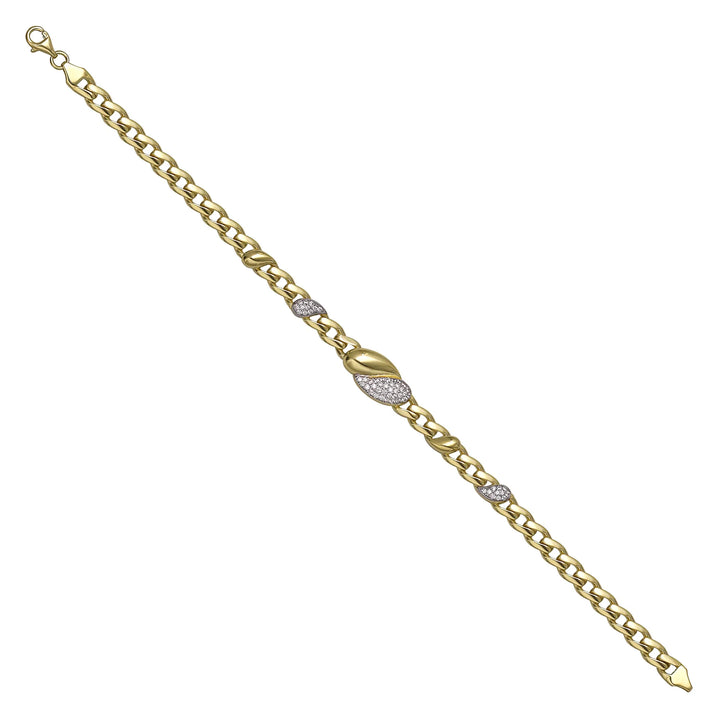 Solid gold curb bracelet, 6.05 g — shown at an angle across the frame.