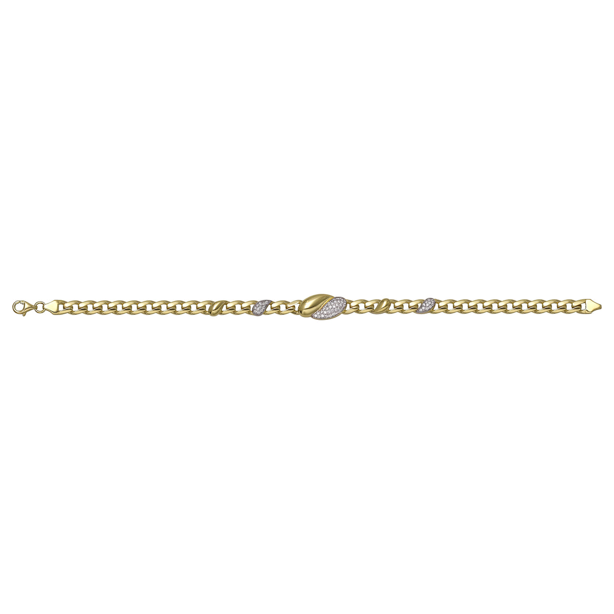 Solid gold curb bracelet, 6.05 g — shown square on a plain background.