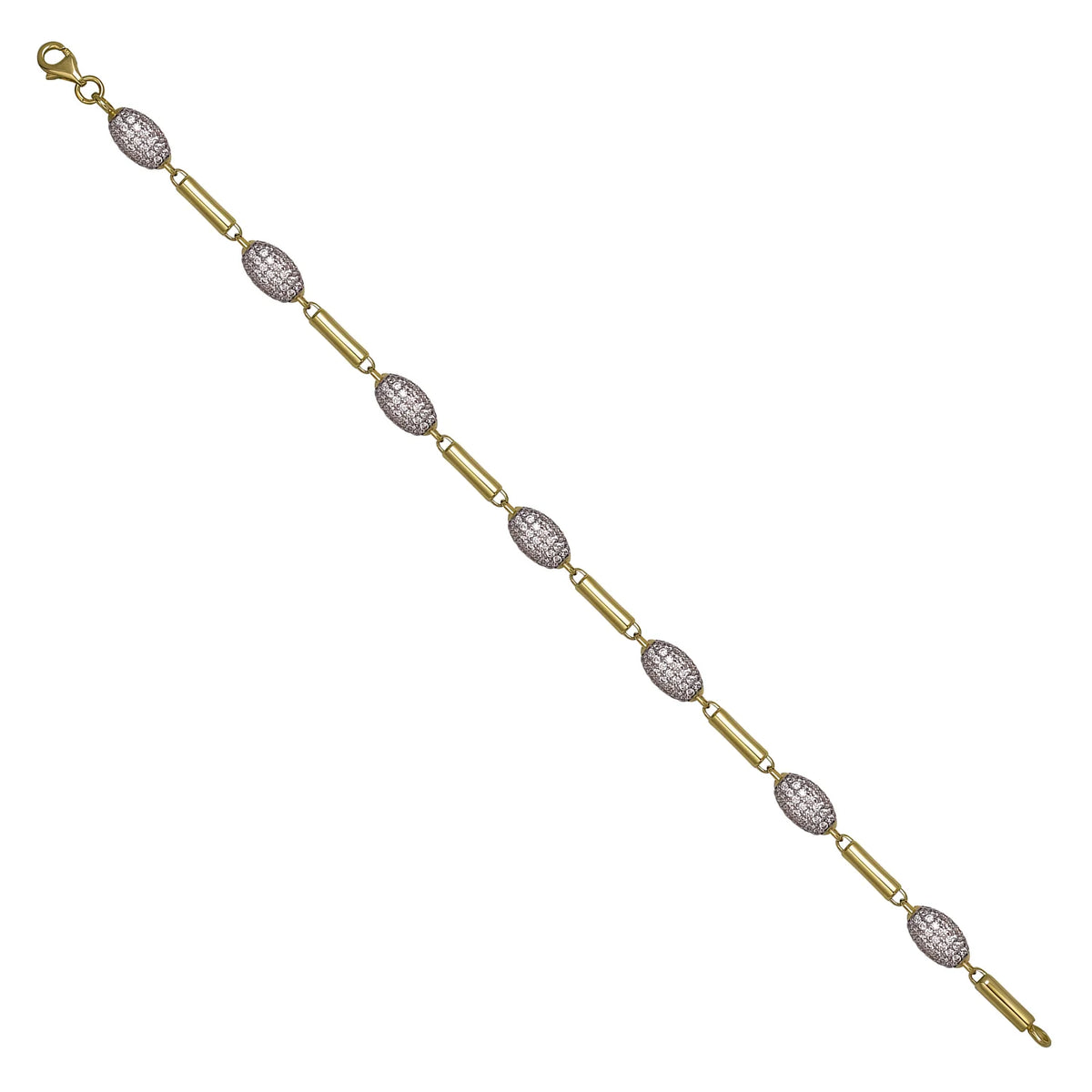 Solid gold bead bracelet, 9.25 g — shown at an angle across the frame.