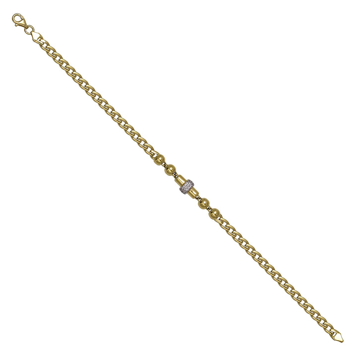 Solid gold bead bracelet, 5.35 g — shown at an angle across the frame.