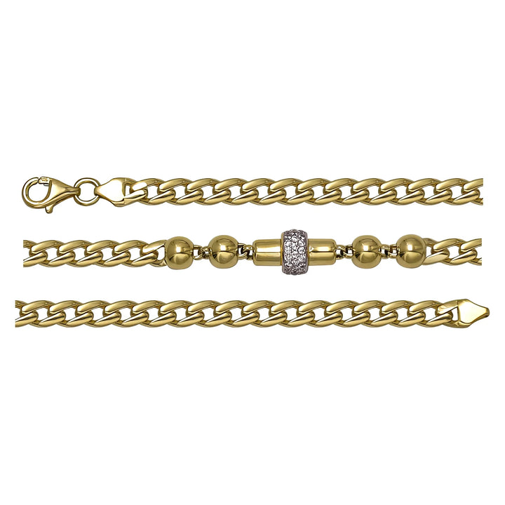 Solid gold bead bracelet, 5.35 g — shown in three rows across the frame.