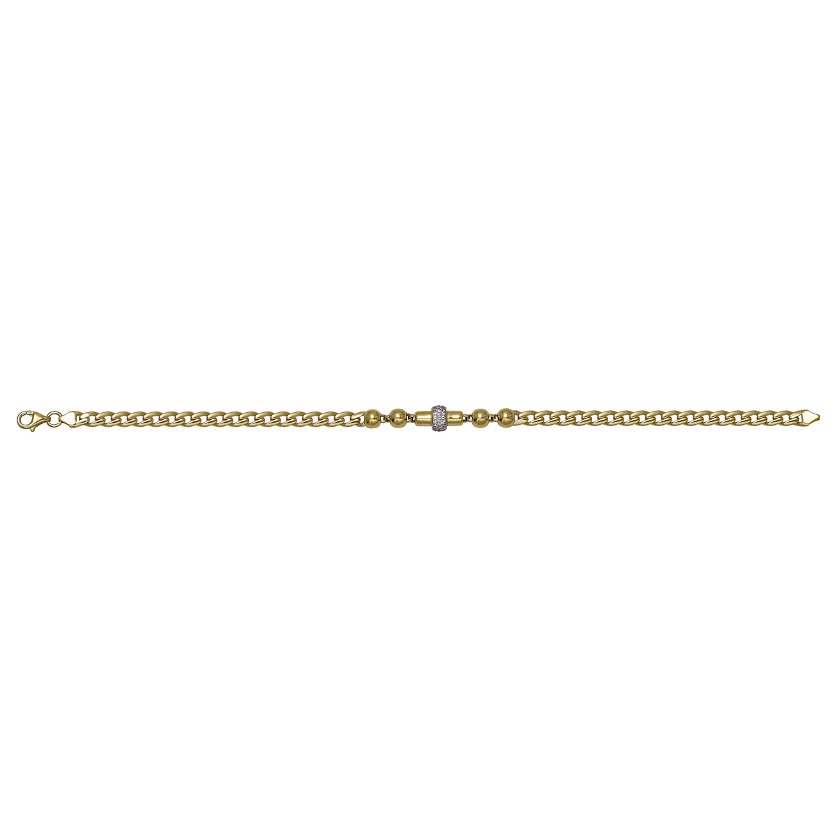 Solid gold bead bracelet, 5.35 g — shown square on a plain background.