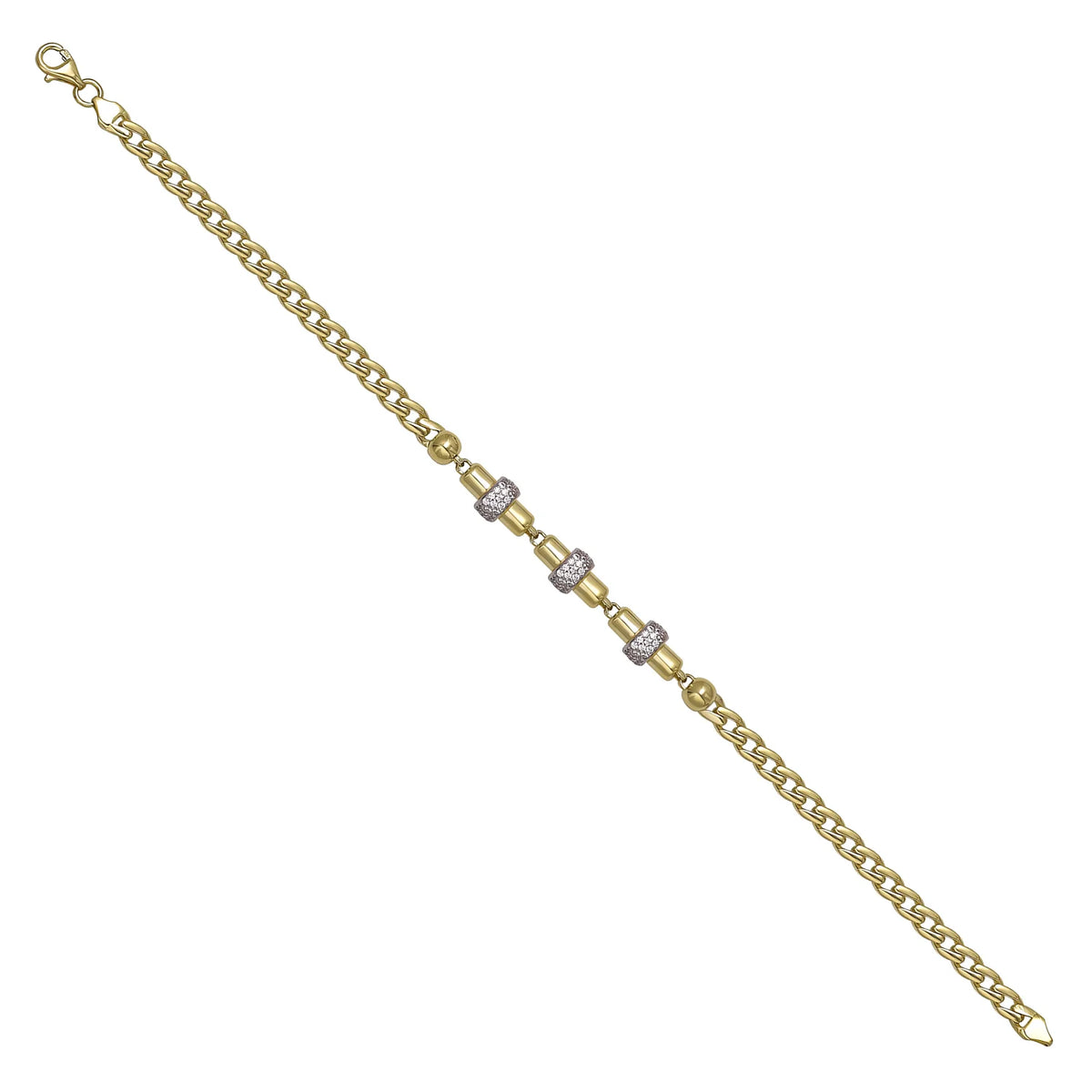 Solid gold bead bracelet, 6.25 g — shown at an angle across the frame.