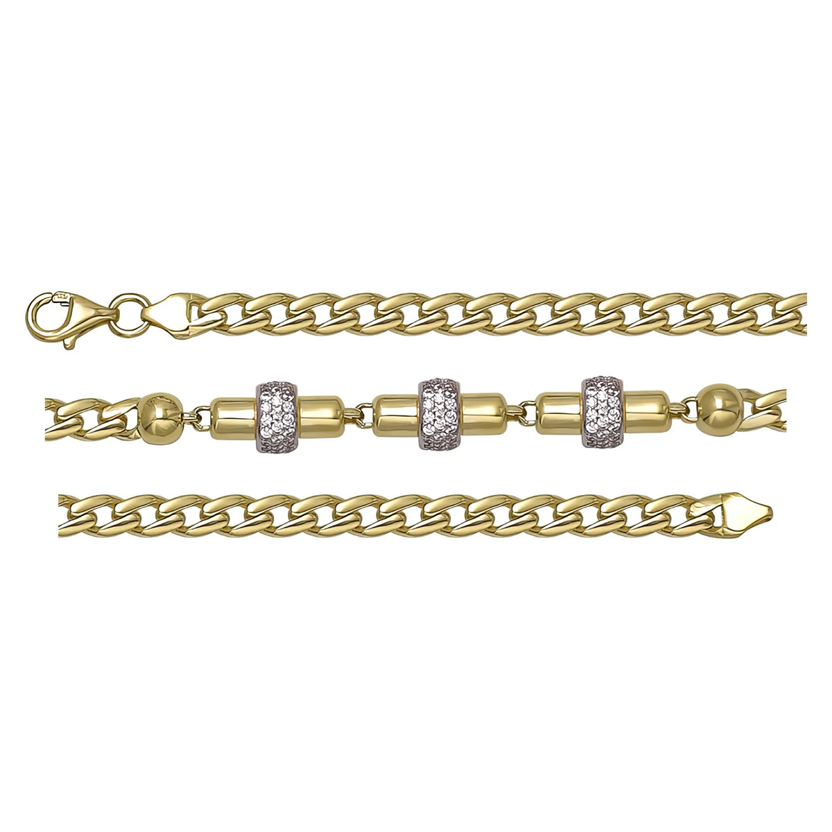 Solid gold bead bracelet, 6.25 g — shown in three rows across the frame.