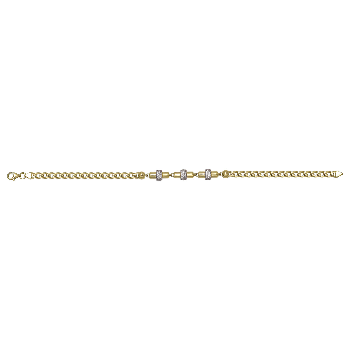 Solid gold bead bracelet, 6.25 g — shown square on a plain background.