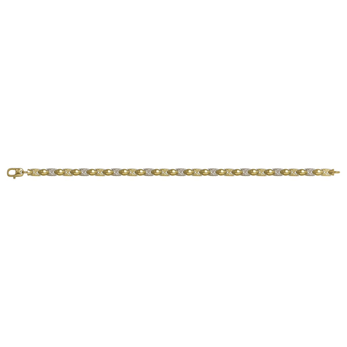 Solid gold fancy link bracelet, 5.95 g — shown square on a plain background.