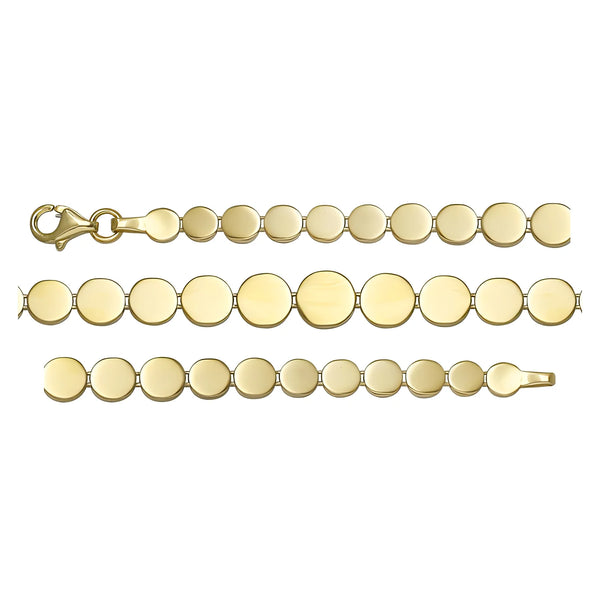 Solid gold id bracelet, 3.90 g — shown in three rows across the frame.