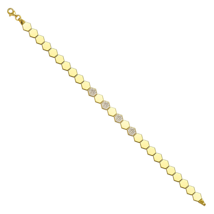 Solid gold honeycomb bracelet, 4.60 g — shown at an angle across the frame.