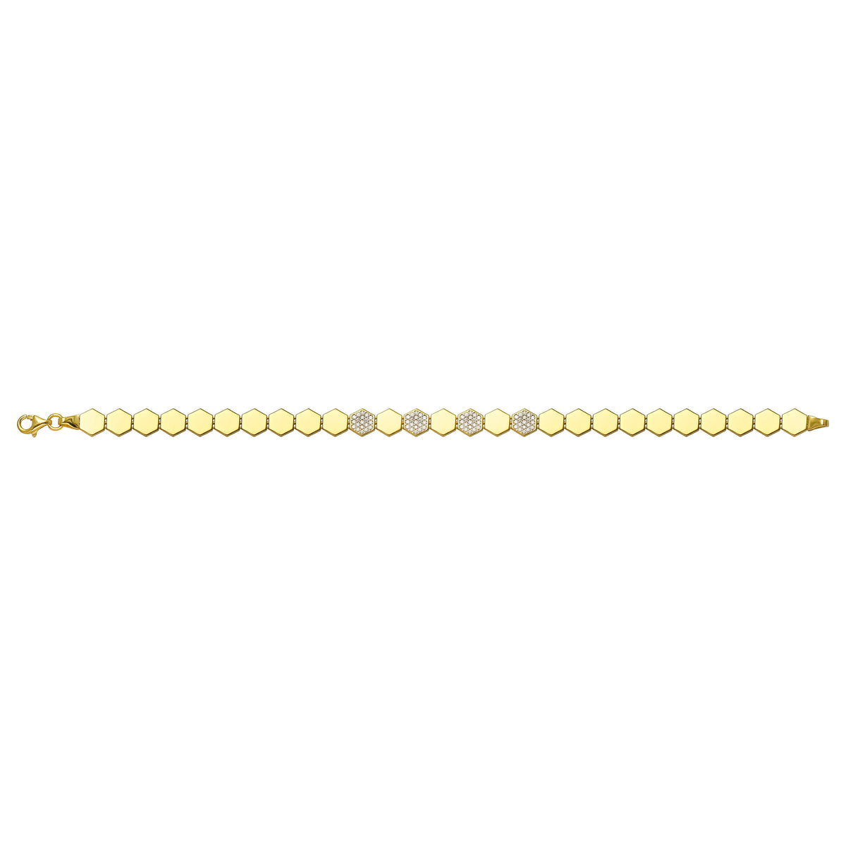 Solid gold honeycomb bracelet, 4.60 g — shown square on a plain background.