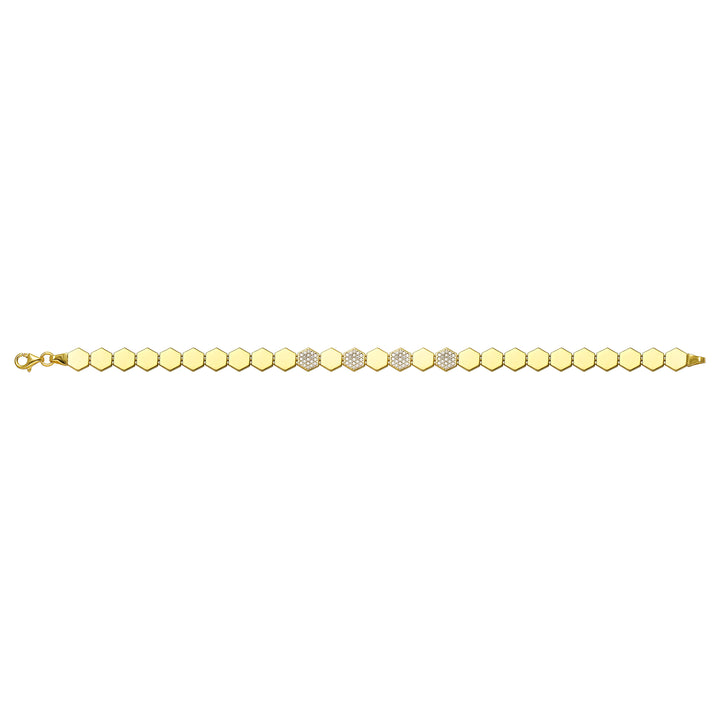 Solid gold honeycomb bracelet, 4.60 g — shown square on a plain background.