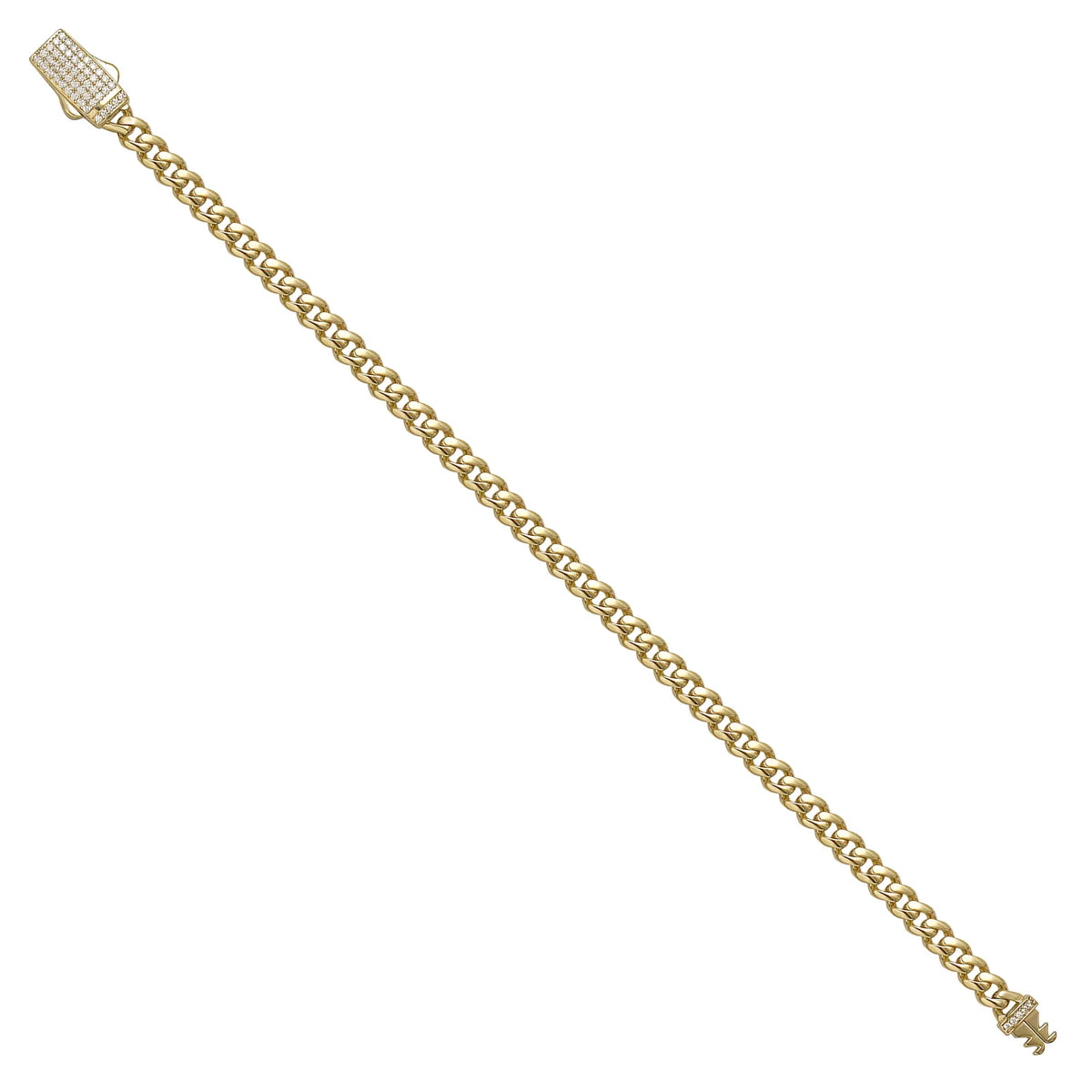 Solid gold curb bracelet, 5.90 g — shown at an angle across the frame.