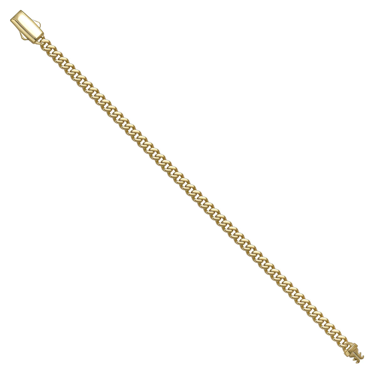 Solid gold curb bracelet, 5.65 g — shown at an angle across the frame.