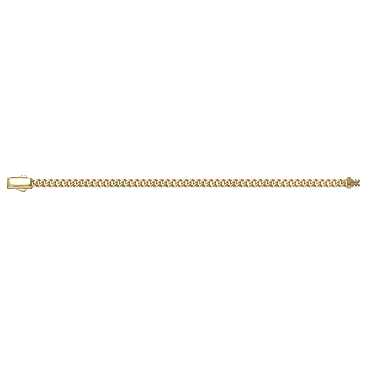 Solid gold curb bracelet, 5.65 g — shown square on a plain background.