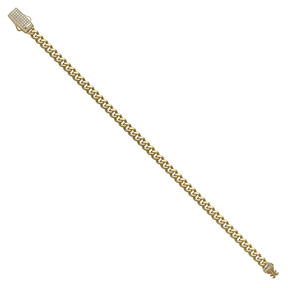 Solid gold curb bracelet, 6.10 g — shown at an angle across the frame.
