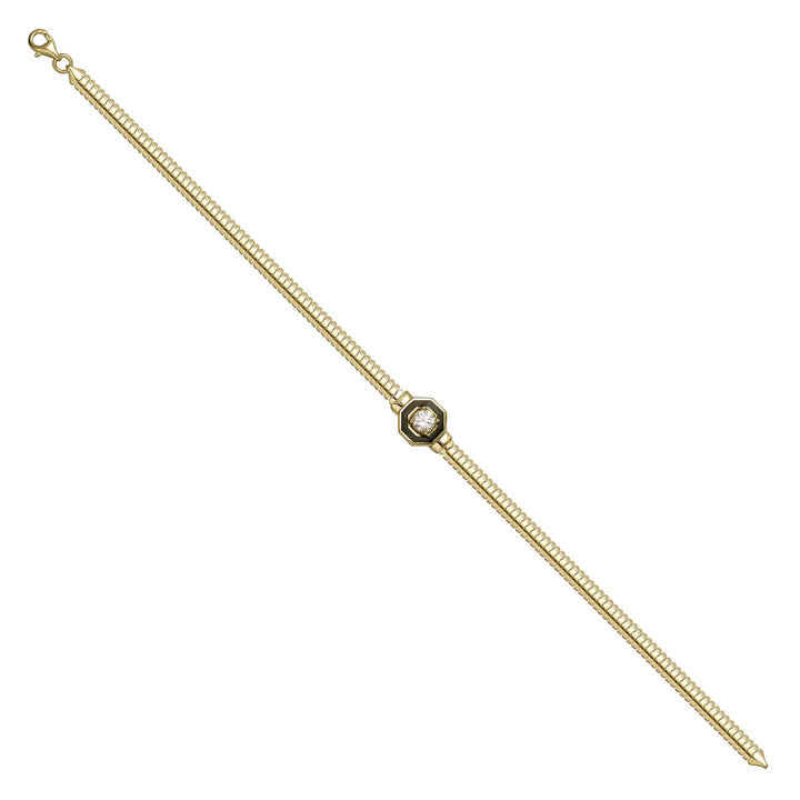 Solid gold braided bracelet, 4.50 g — shown at an angle across the frame.