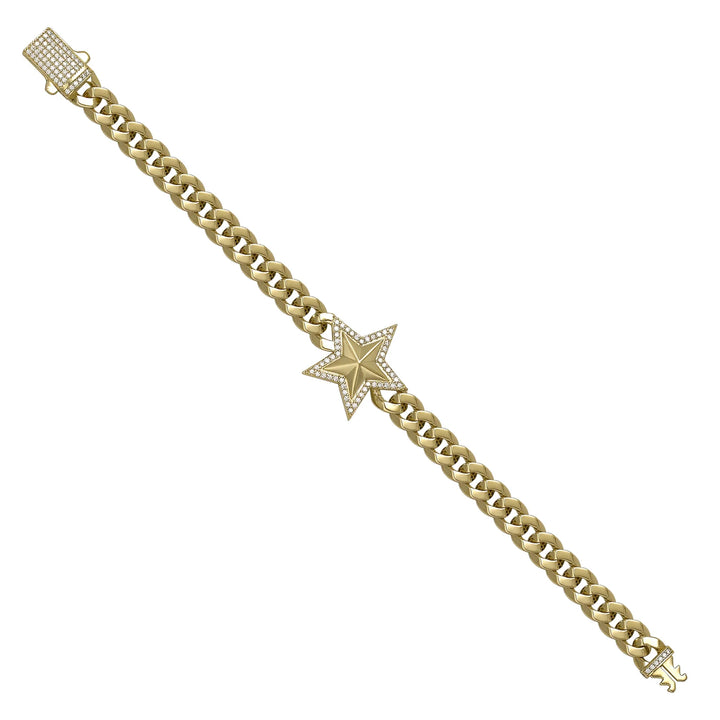 Solid gold curb bracelet, 14.30 g — shown at an angle across the frame.