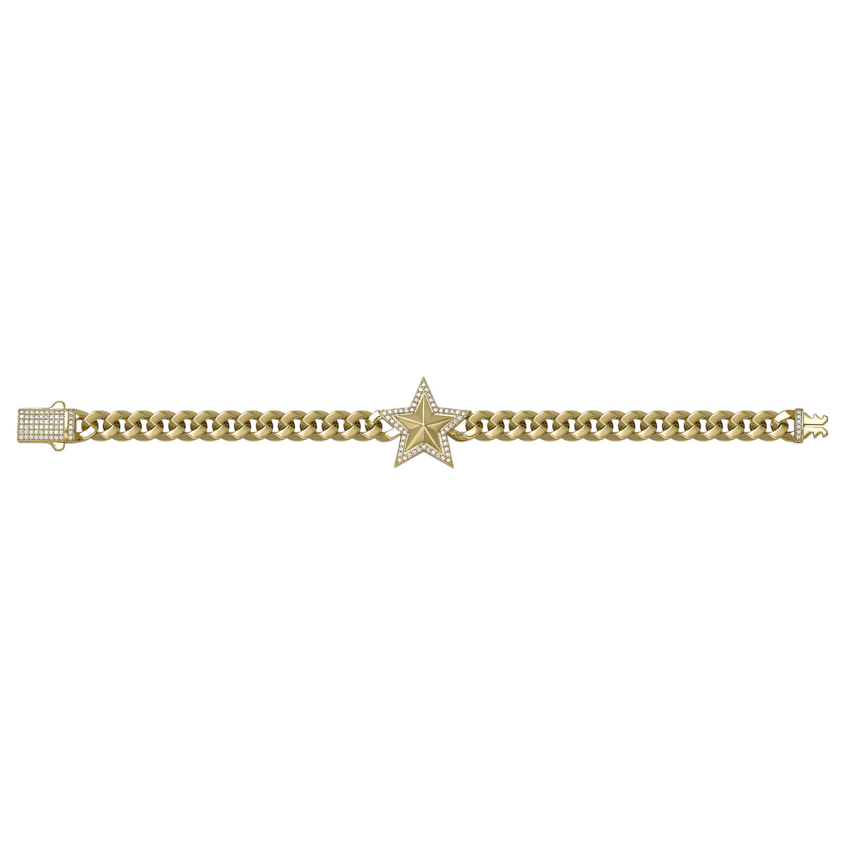 Solid gold curb bracelet, 14.30 g — shown square on a plain background.