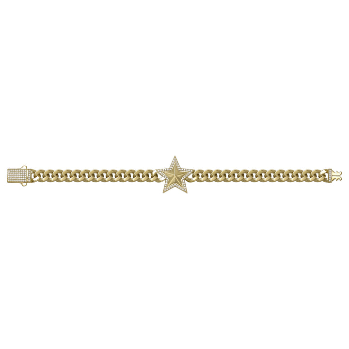 Solid gold curb bracelet, 14.30 g — shown square on a plain background.