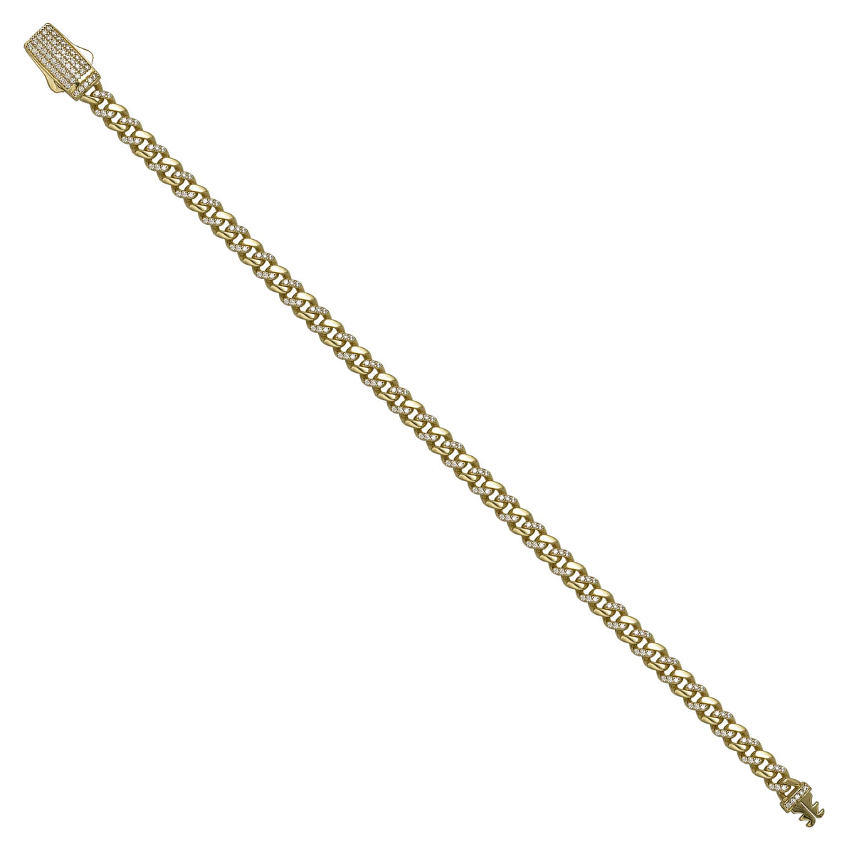 Solid gold curb bracelet, 7.15 g — shown at an angle across the frame.