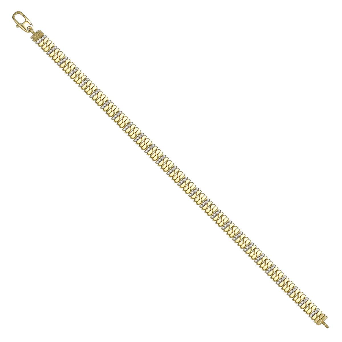 Solid gold braided bracelet, 9.25 g — shown at an angle across the frame.