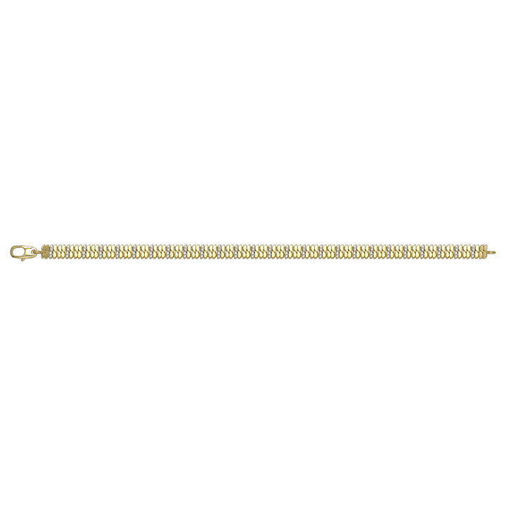 Solid gold braided bracelet, 9.25 g — shown square on a plain background.