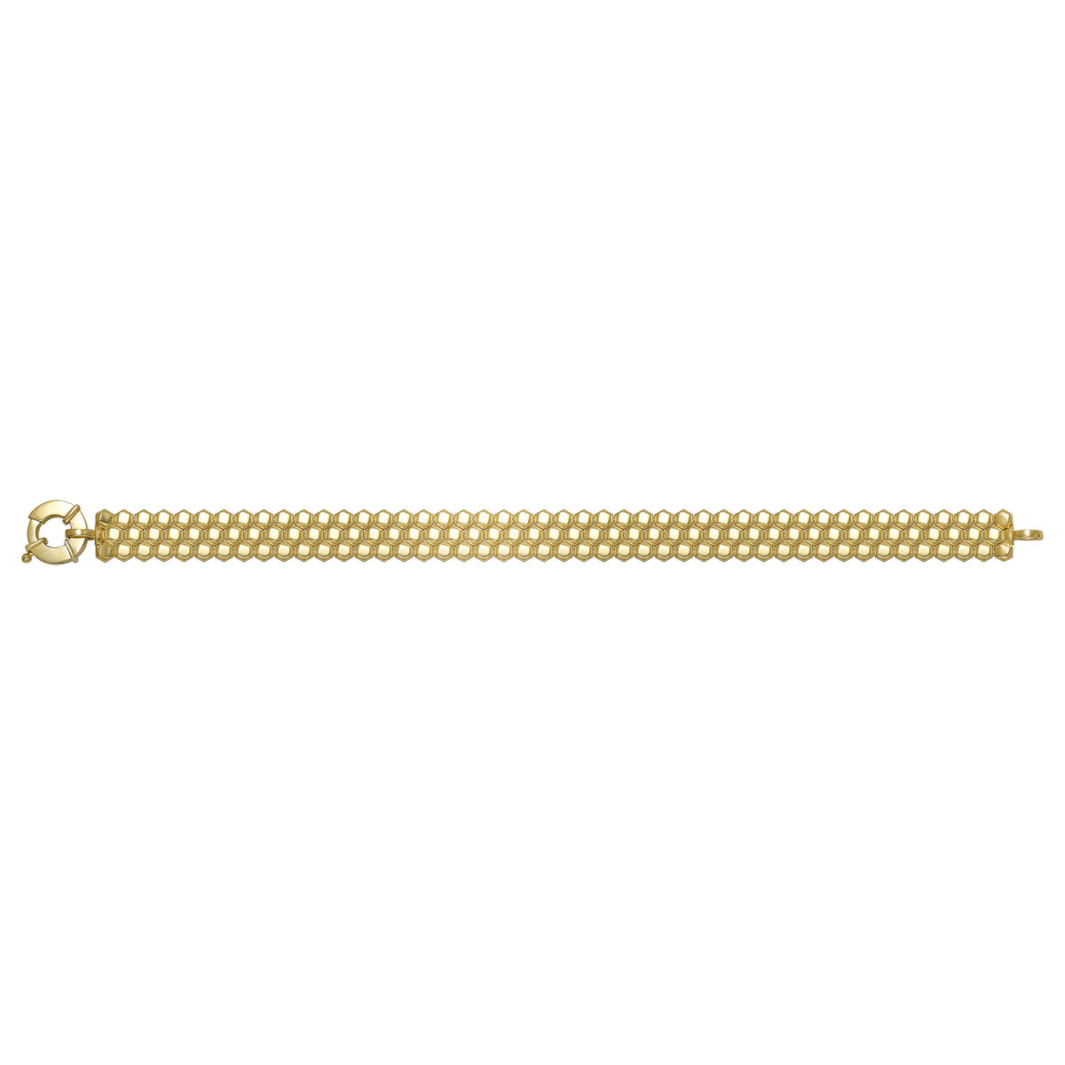 Solid gold honeycomb bracelet, 12.15 g — shown square on a plain background.