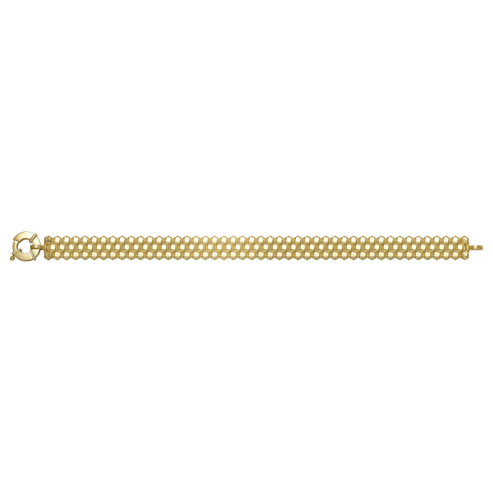 Solid gold honeycomb bracelet, 12.15 g — shown square on a plain background.