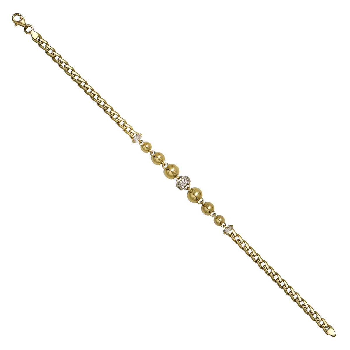 Solid gold bead bracelet, 6.00 g — shown at an angle across the frame.