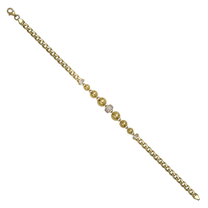 Solid gold bead bracelet, 6.00 g — shown at an angle across the frame.