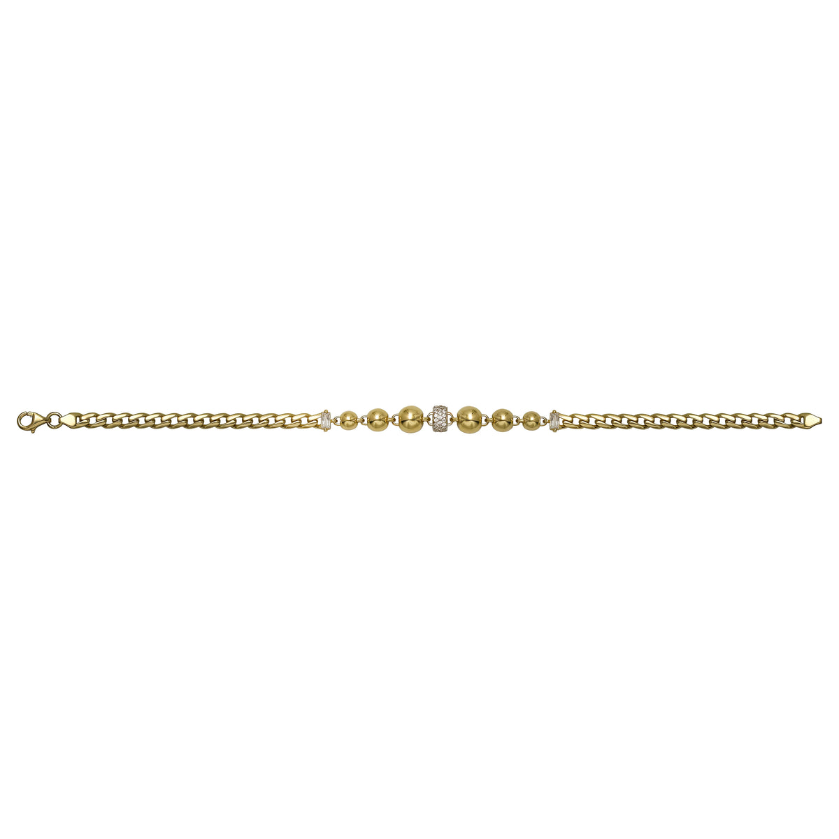 Solid gold bead bracelet, 6.00 g — shown square on a plain background.