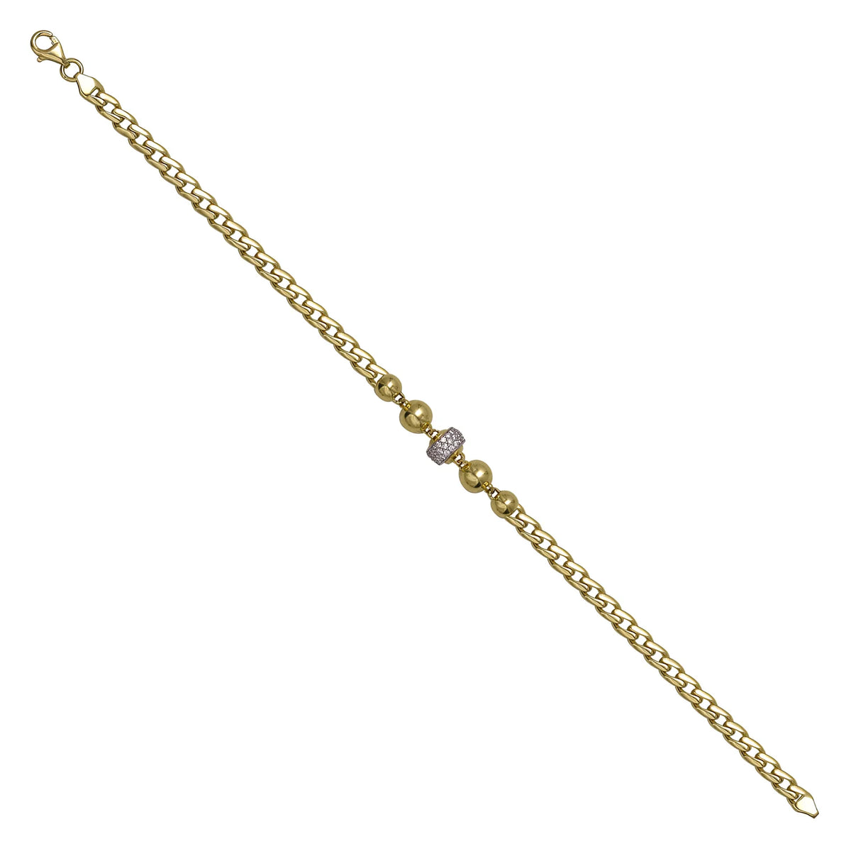 Solid gold bead bracelet, 5.50 g — shown at an angle across the frame.