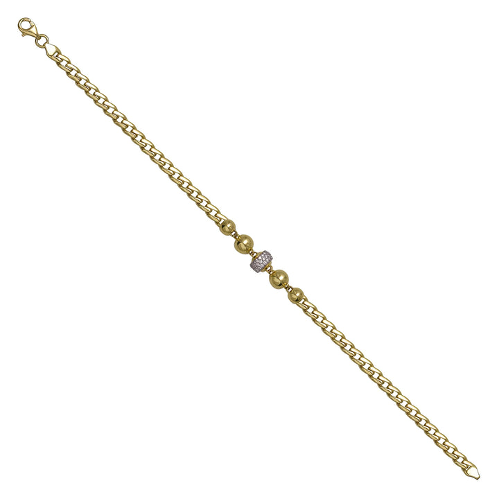 Solid gold bead bracelet, 5.50 g — shown at an angle across the frame.