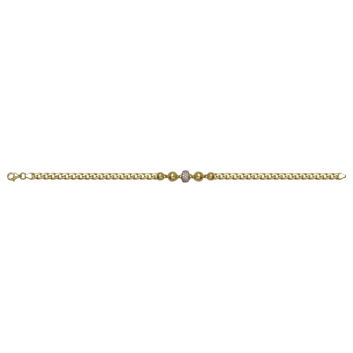Solid gold bead bracelet, 5.50 g — shown square on a plain background.