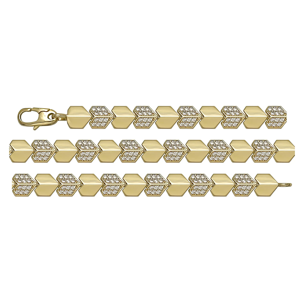 Solid gold id bracelet, 8.35 g — shown in three rows across the frame.