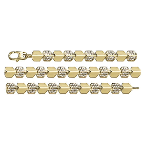 Solid gold id bracelet, 8.35 g — shown in three rows across the frame.