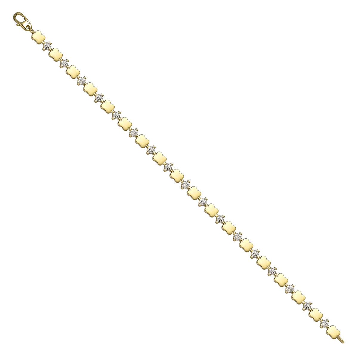 Solid gold fancy link bracelet, 7.45 g — shown at an angle across the frame.
