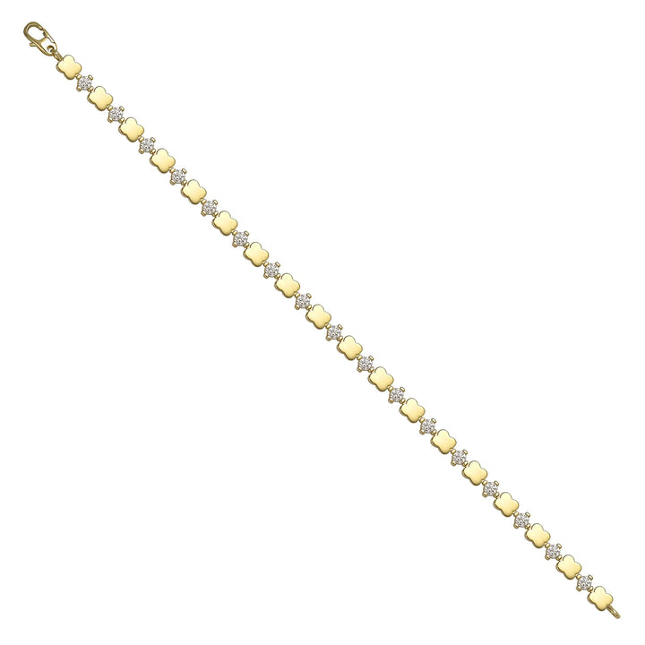 Solid gold fancy link bracelet, 7.45 g — shown at an angle across the frame.