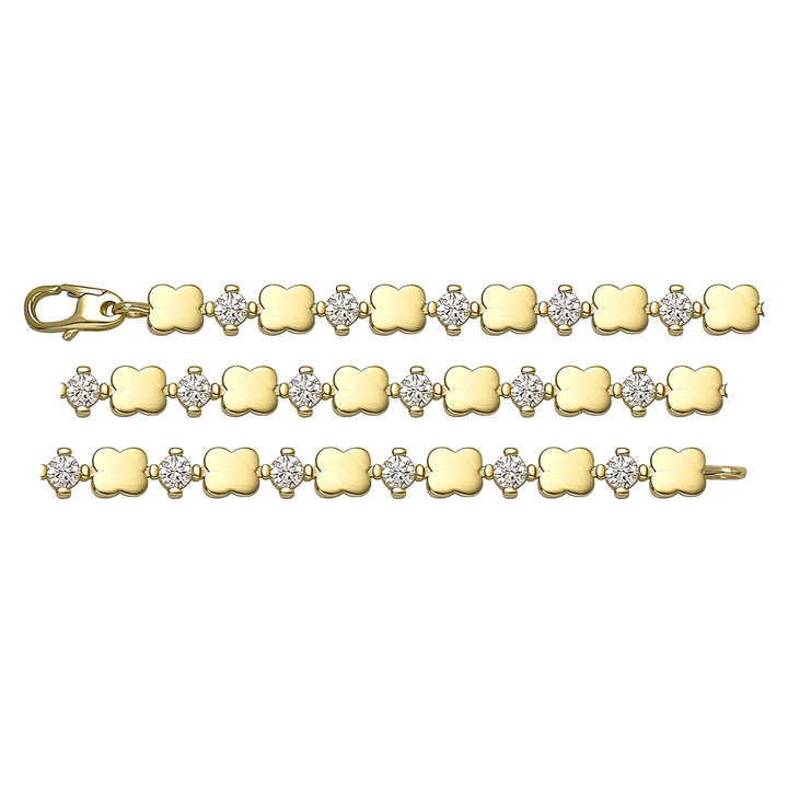 Solid gold fancy link bracelet, 7.45 g — shown in three rows across the frame.