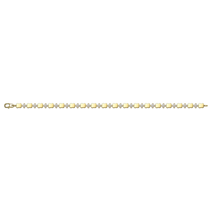 Solid gold fancy link bracelet, 7.45 g — shown square on a plain background.