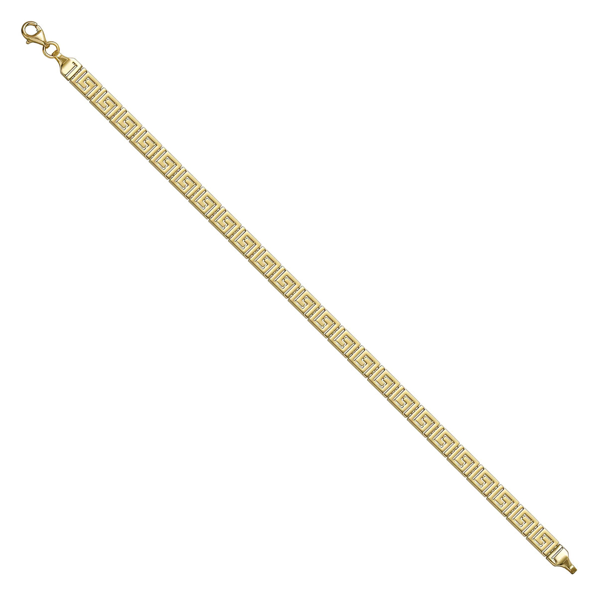 Solid gold fancy link bracelet, 6.45 g — shown at an angle across the frame.