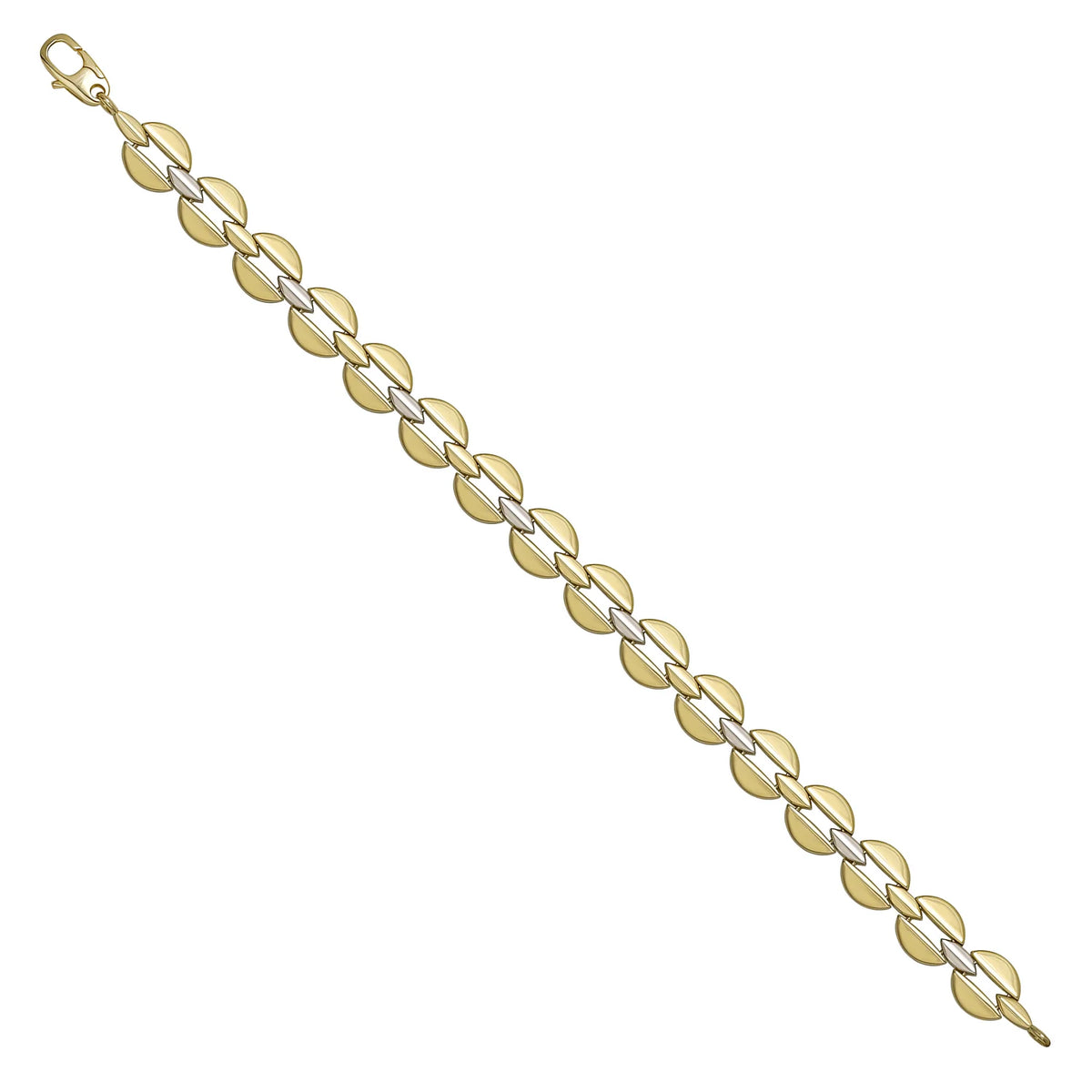 Solid gold fancy link bracelet, 6.90 g — shown at an angle across the frame.