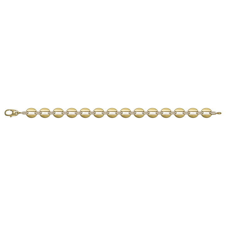 Solid gold fancy link bracelet, 7.70 g — shown square on a plain background.