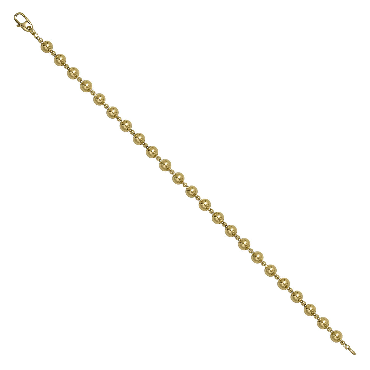 Solid gold bead bracelet, 5.70 g — shown at an angle across the frame.